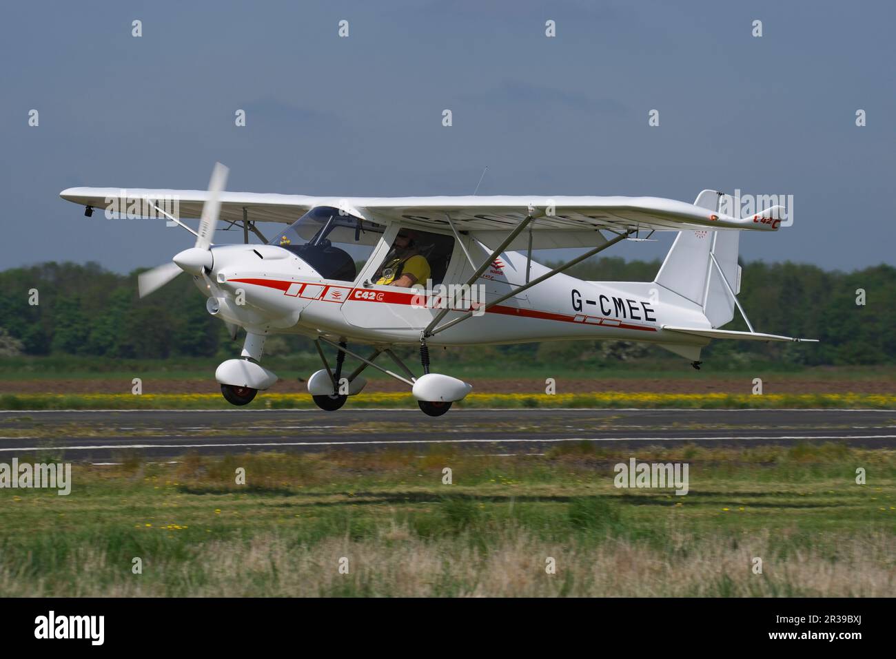 Comco Ikarus C-42, FB100 G-CMEE, Sleap Airfield, Shropshire, England, United Kingdom, Stock Photo