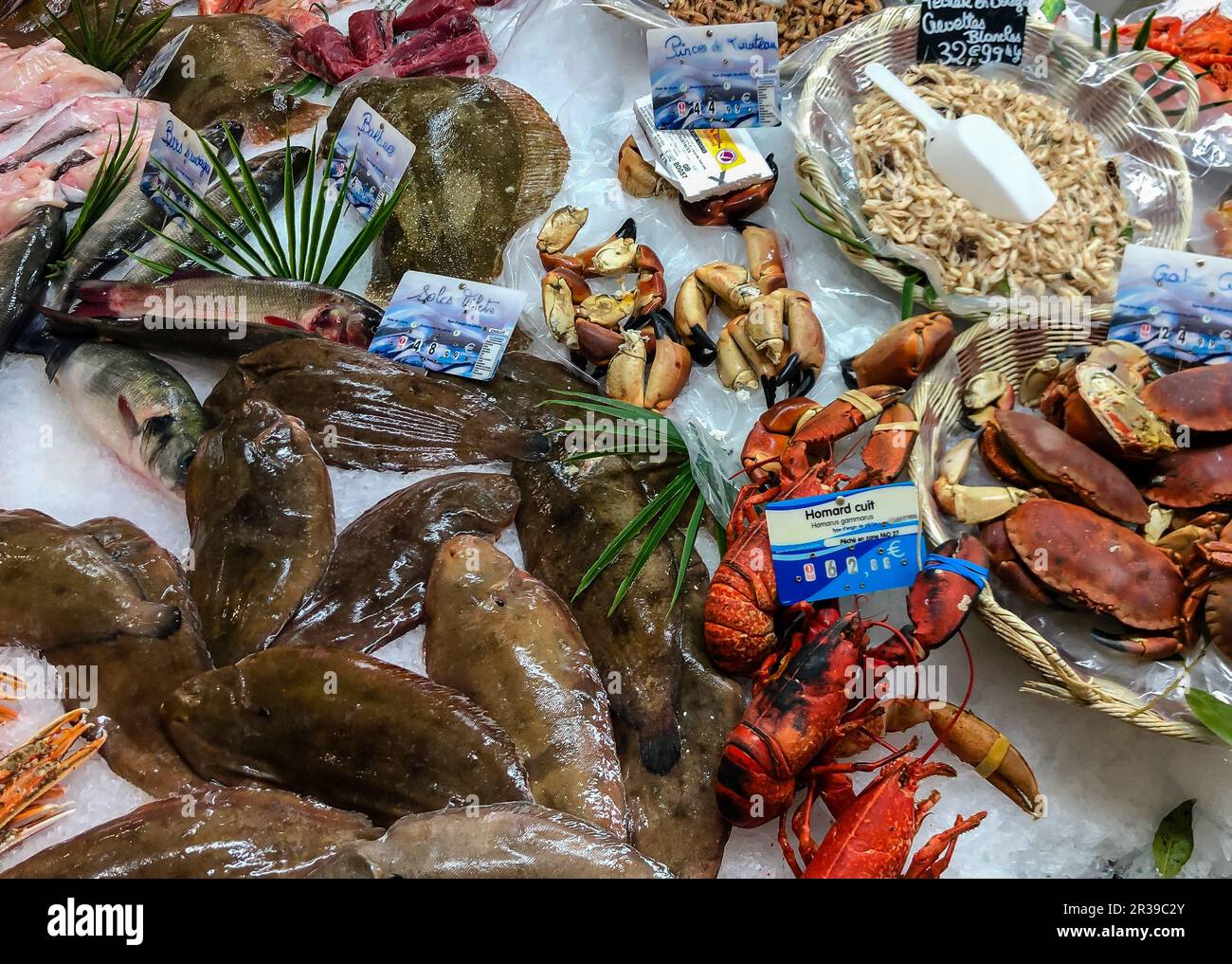 Market Stall Fish France Stock Photo
