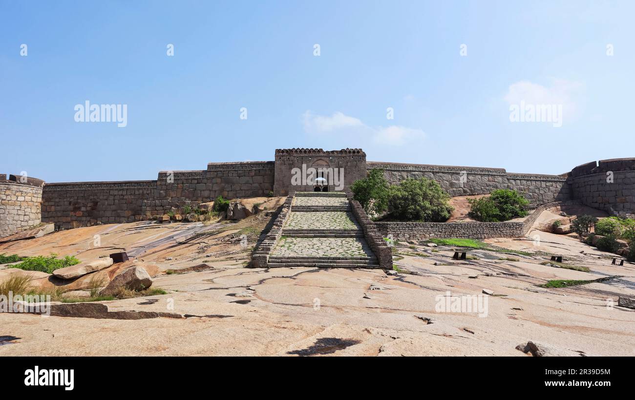 Front View of Palace of Bellary Fort, Bellary, Karnataka, India. Stock Photo