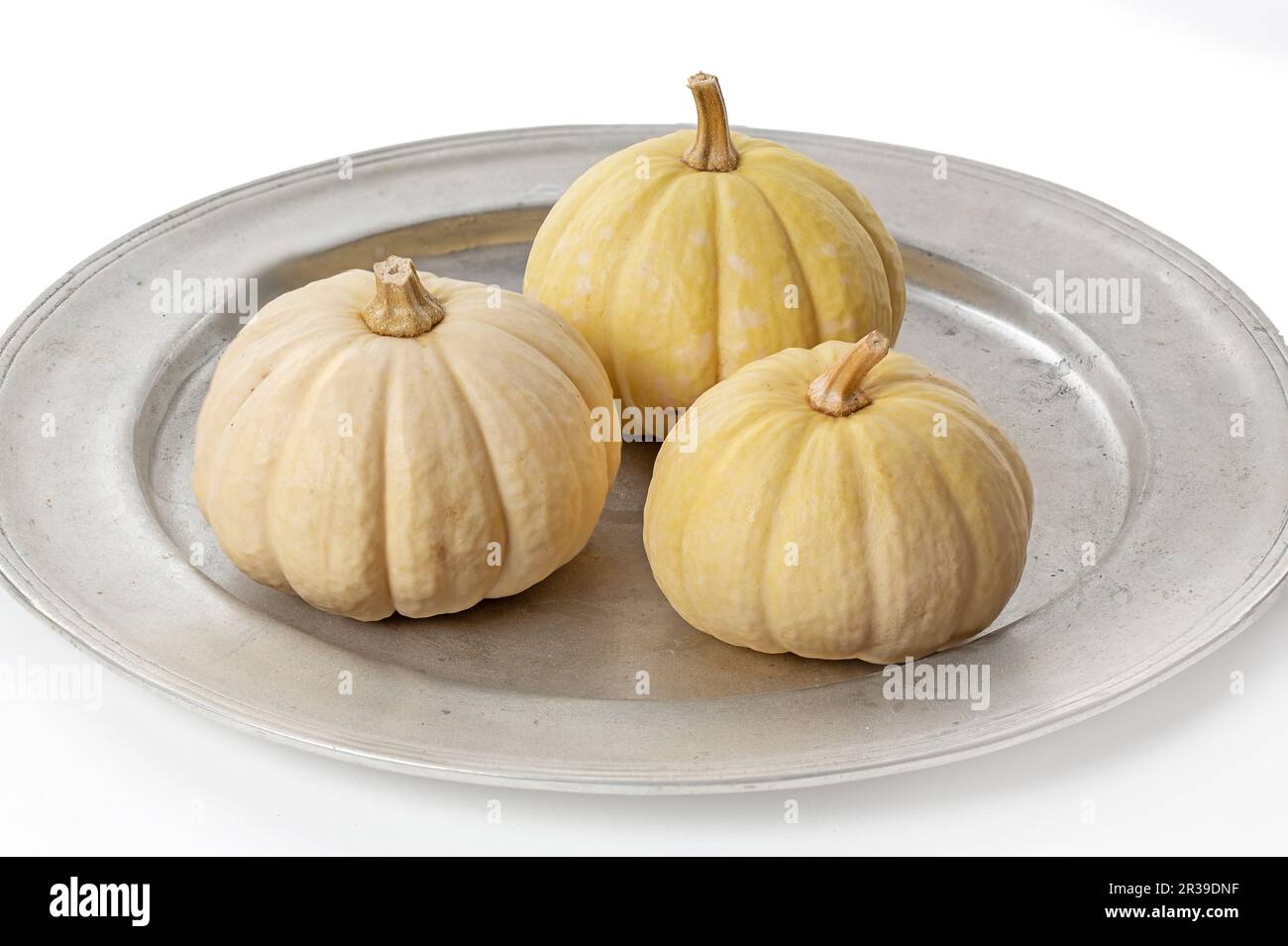 Ornamental pumpkins on white background Stock Photo - Alamy