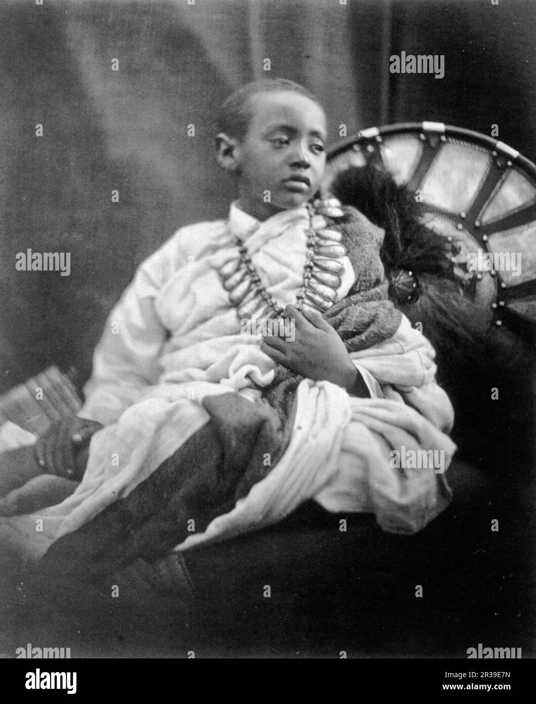 Alemayehu Simyen Tewodoros (also referred to as Alamayou; was the son of Emperor Tewodros II and Empress Tiruwork Wube of Ethiopia. Stock Photo