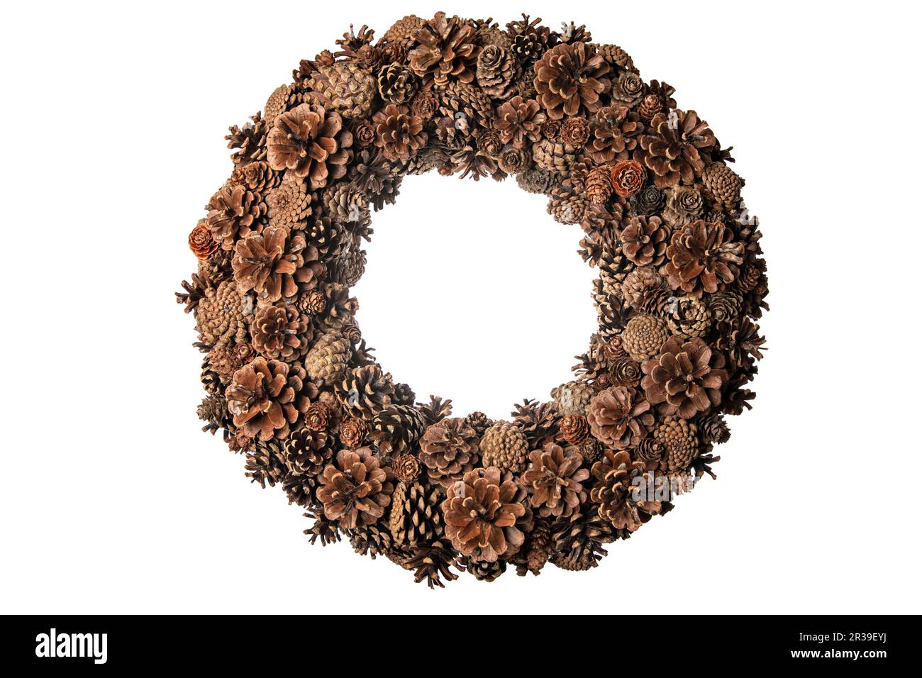 Wreath from pine cones, exempted Stock Photo