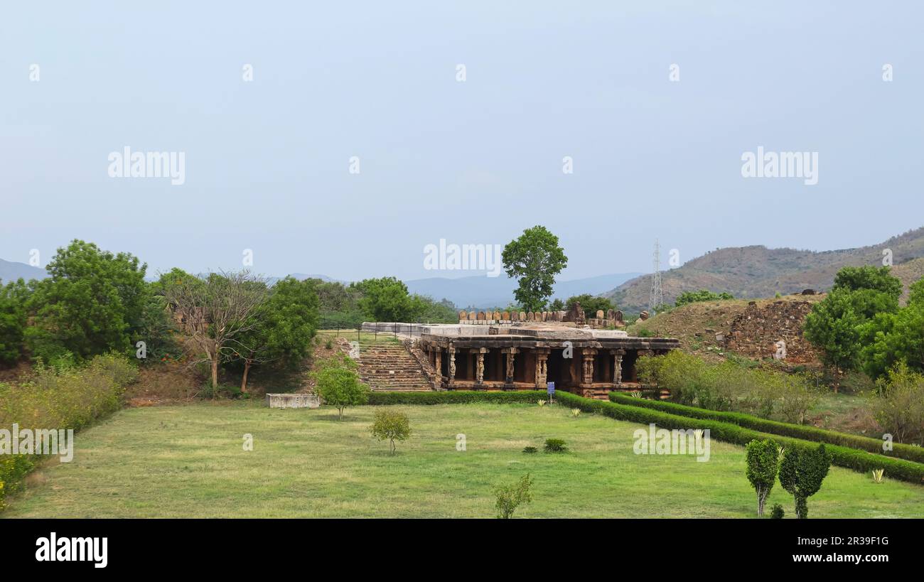 View of Mandapa and Fort Campus of Siddhavatam Fort, Kadapa, Andhra Pradesh, India. Stock Photo