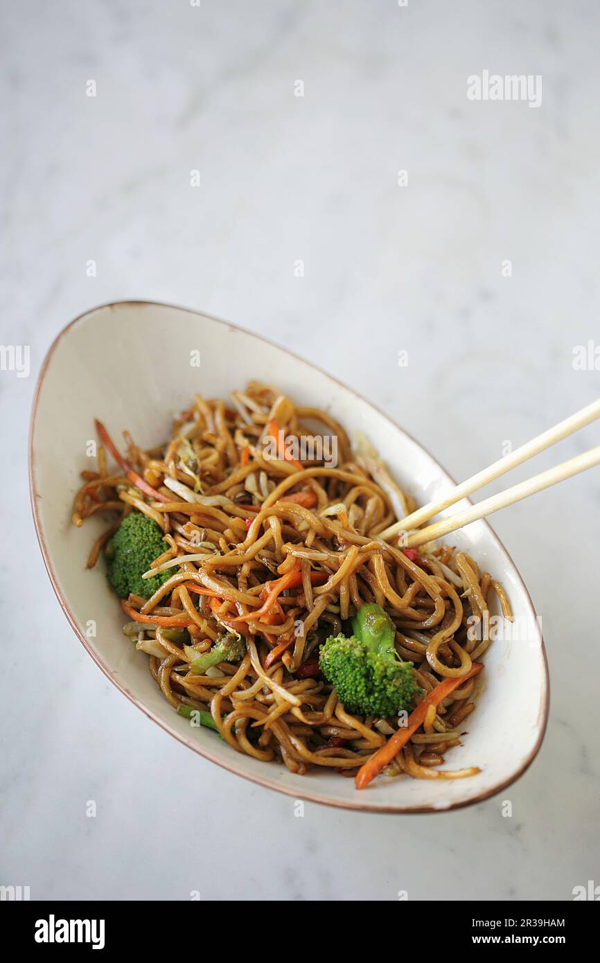 Fried noodle with vegetables Stock Photo