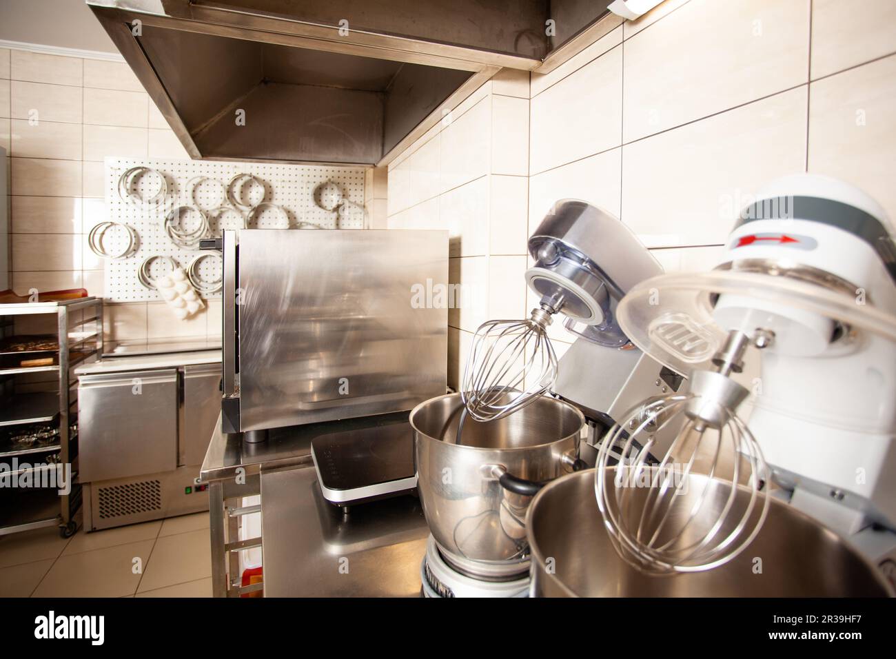 Stainless steel equipment for the production of food Stock Photo