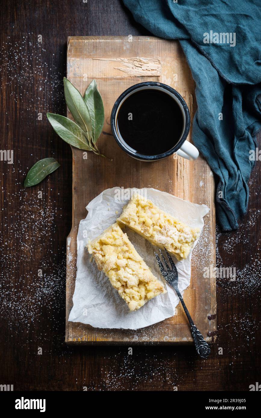 Vegan apple and quark crumble cake Stock Photo - Alamy