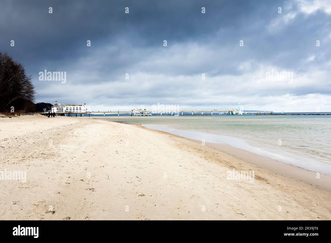 Sandy beach on the island of RÃ¼gen in winter Stock Photo