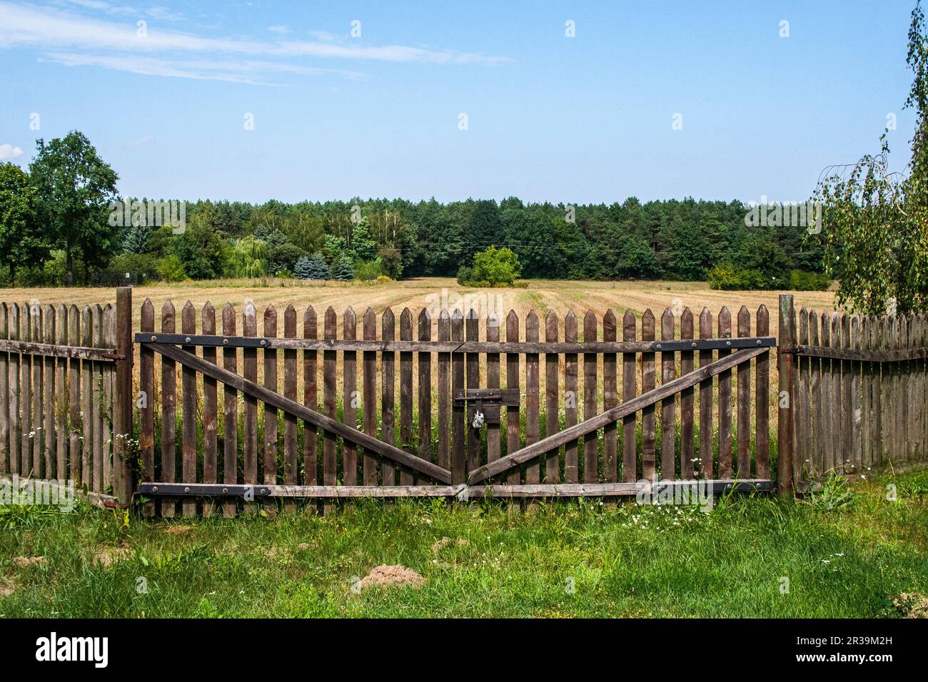 Old wooden farm gate Stock Photo Alamy