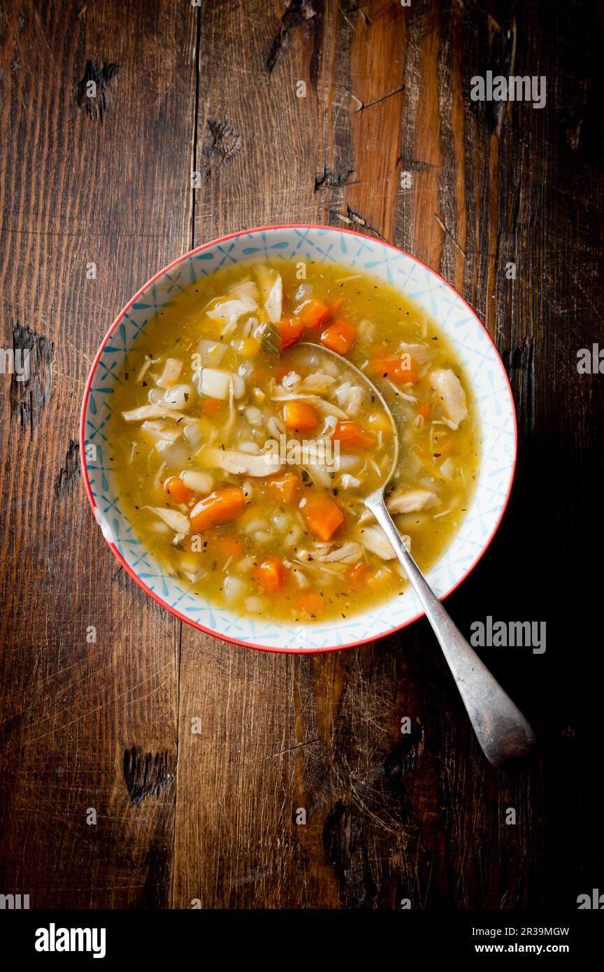 Healthy Chicken Broth Stock Photo Alamy