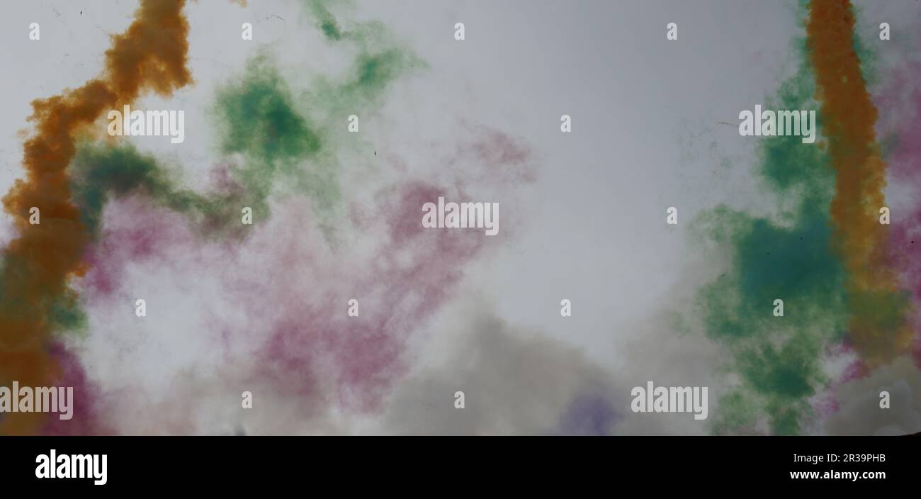 Colorful Bursts Of Fireworks In The Sky Stock Photo Alamy