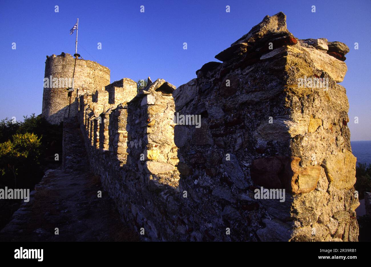 Castillo bizantino.Barrio de Panagia. Cabala. Macedonia.Grecia. Stock Photo