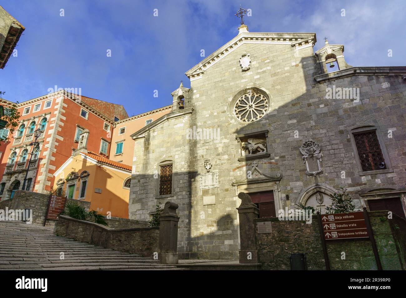 iglesia parroquial de la beata virgen Maria, siglos XI-XVIII, Labin (Albona),peninsula de Istria,Croacia. Stock Photo