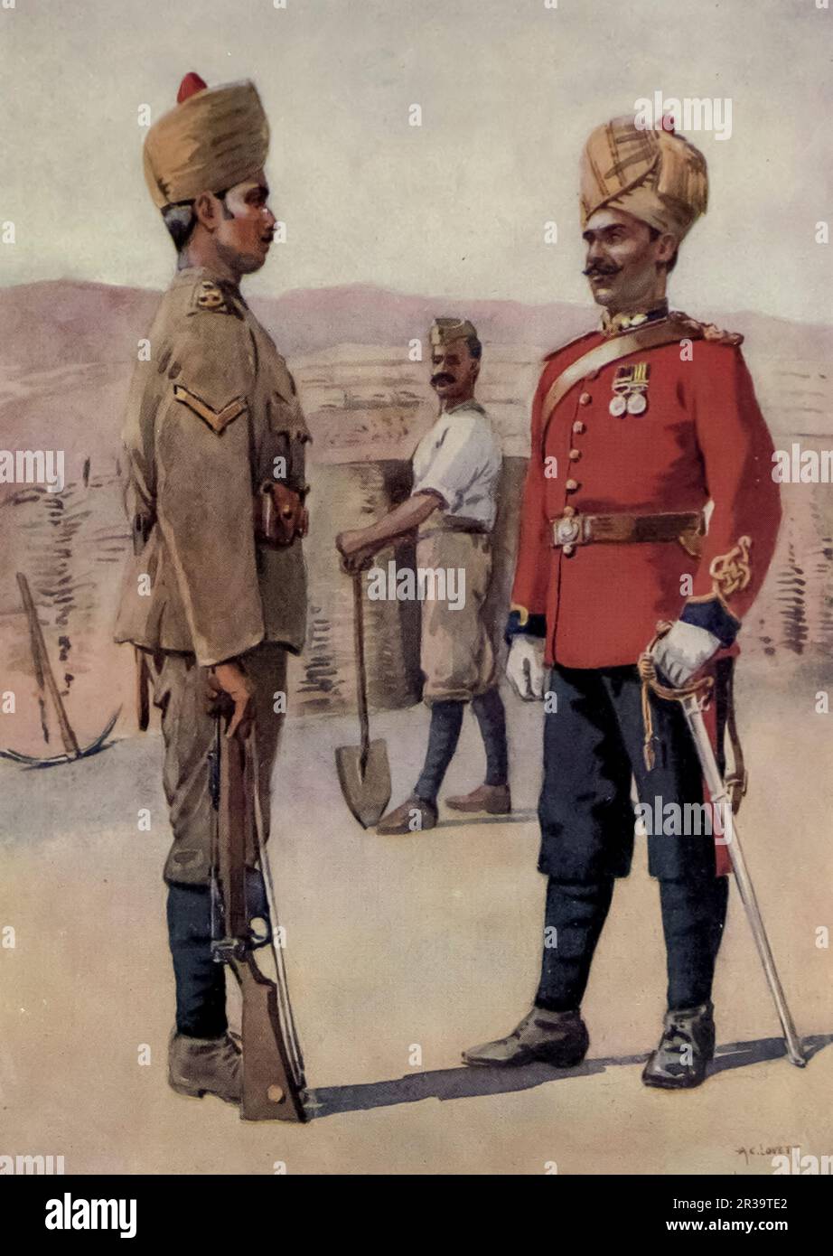 3rd Sappers and Miners painted by Major Alfred Crowdy Lovett, (1862-1919) from the book ' The armies of India ' by Major George Fletcher MacMunn, (1869-1952) Publication date 1911 Publisher London, Adam and Charles Black Stock Photo