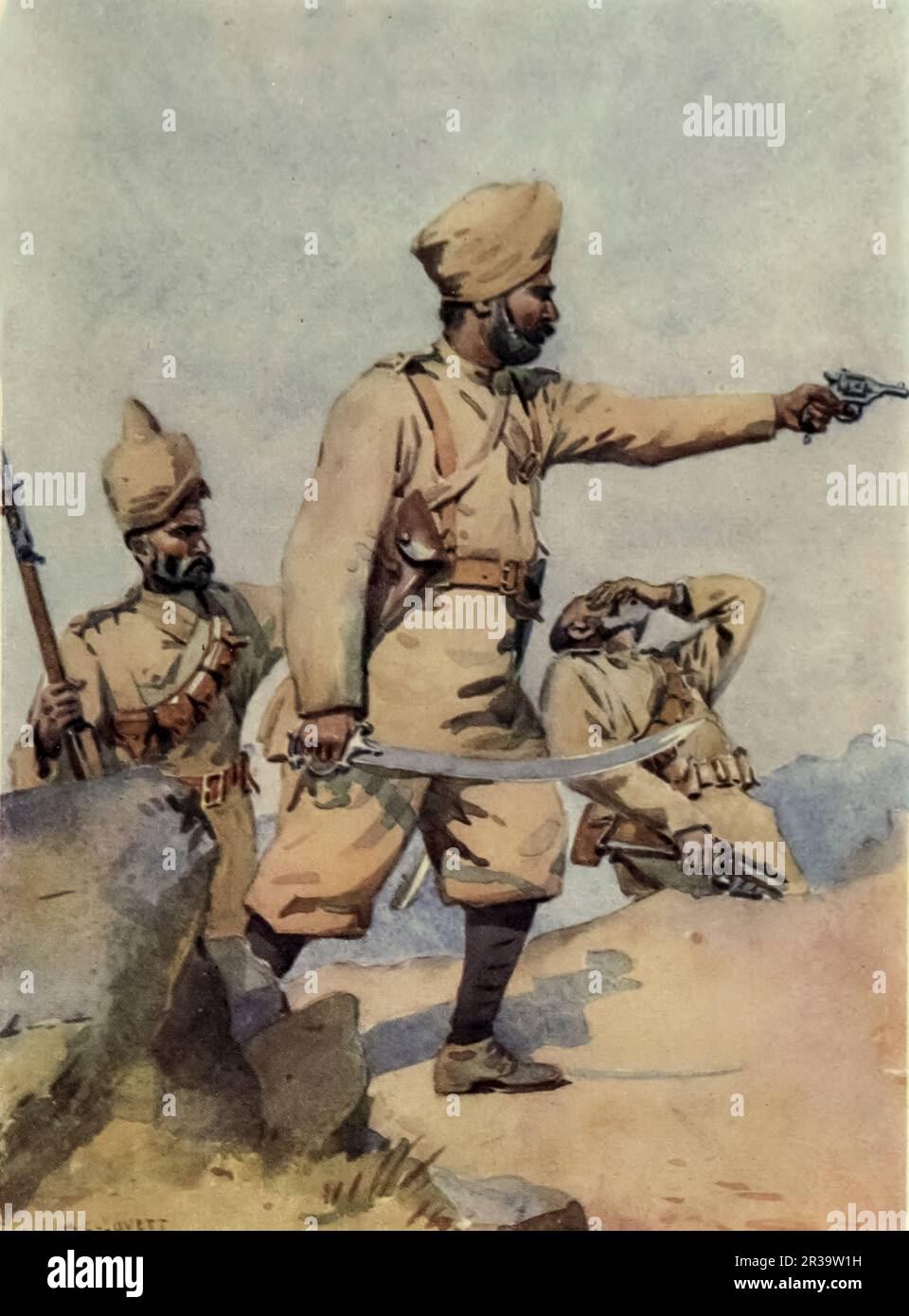 24th Punjabis (now 8th Battalion The Punjab Regiment, Pakistan Army). painted by Major Alfred Crowdy Lovett, (1862-1919) from the book ' The armies of India ' by Major George Fletcher MacMunn, (1869-1952) Publication date 1911 Publisher London, Adam and Charles Black Stock Photo