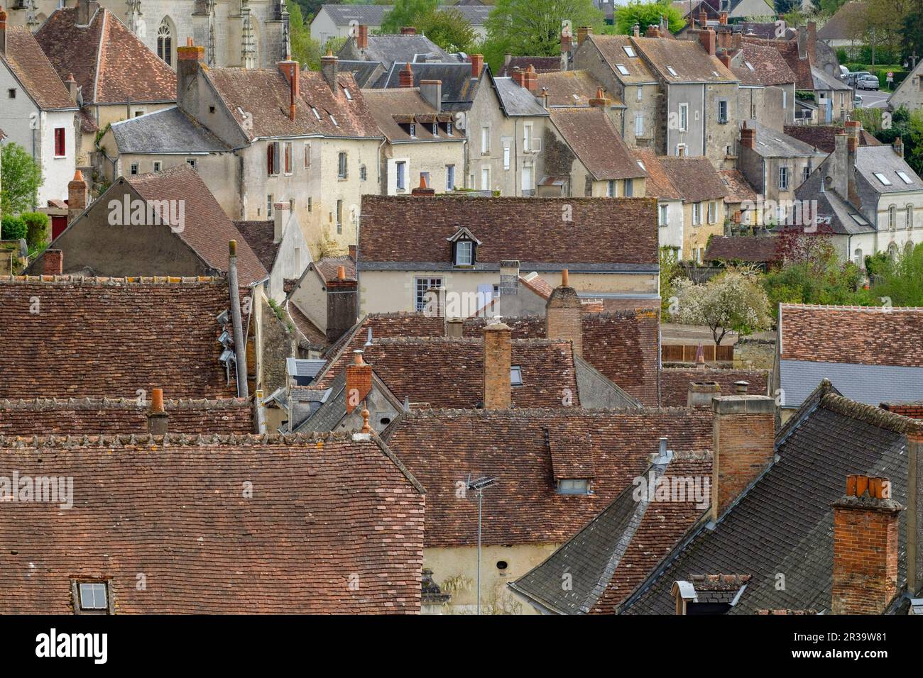 castillo del conde Branicki, Montrésor, departamento de Indre y Loira, France,Western Europe. Stock Photo