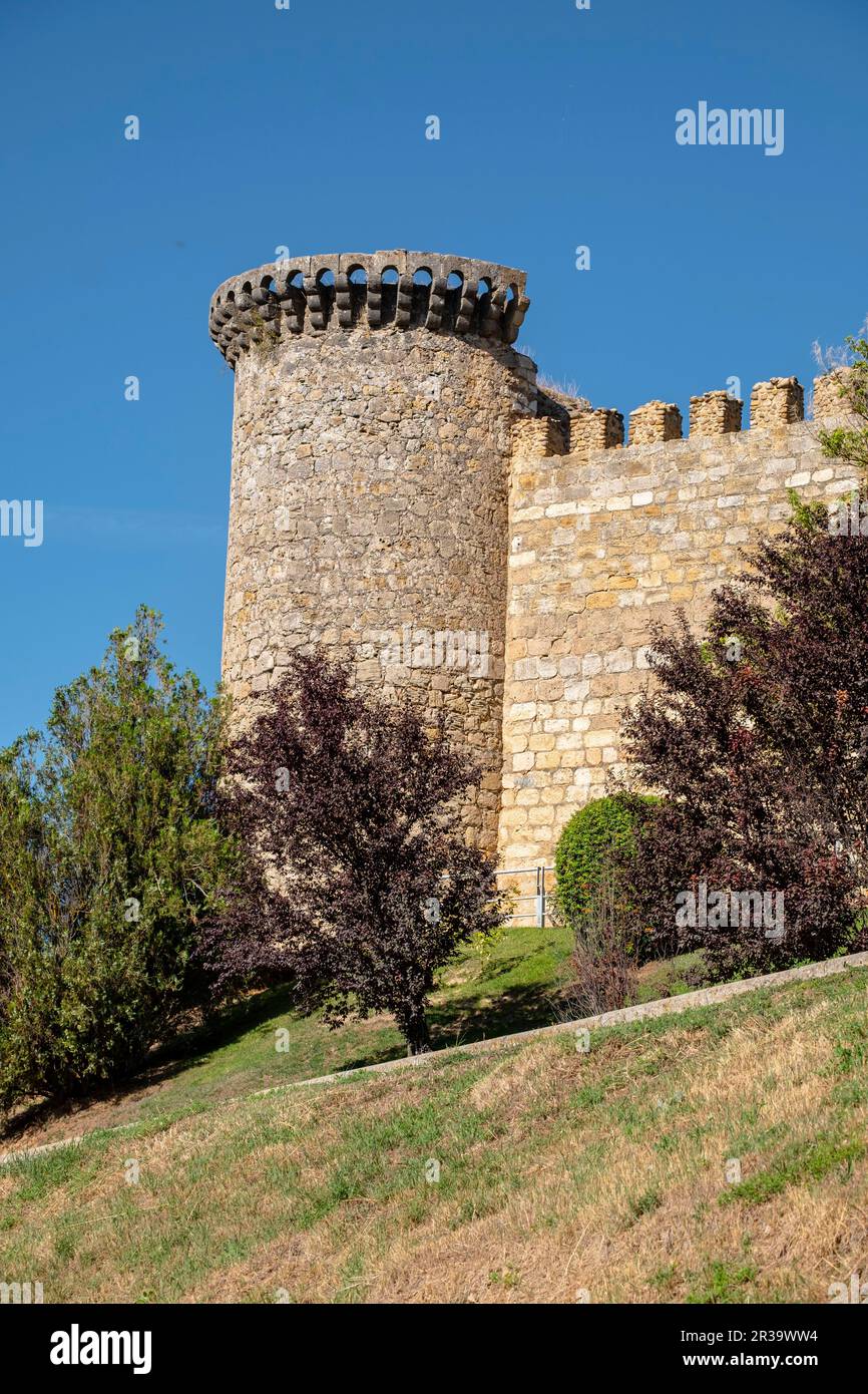 torreon medieval del paseo de ronda, Almazán, Soria, comunidad autónoma de Castilla y León, Spain, Europe. Stock Photo