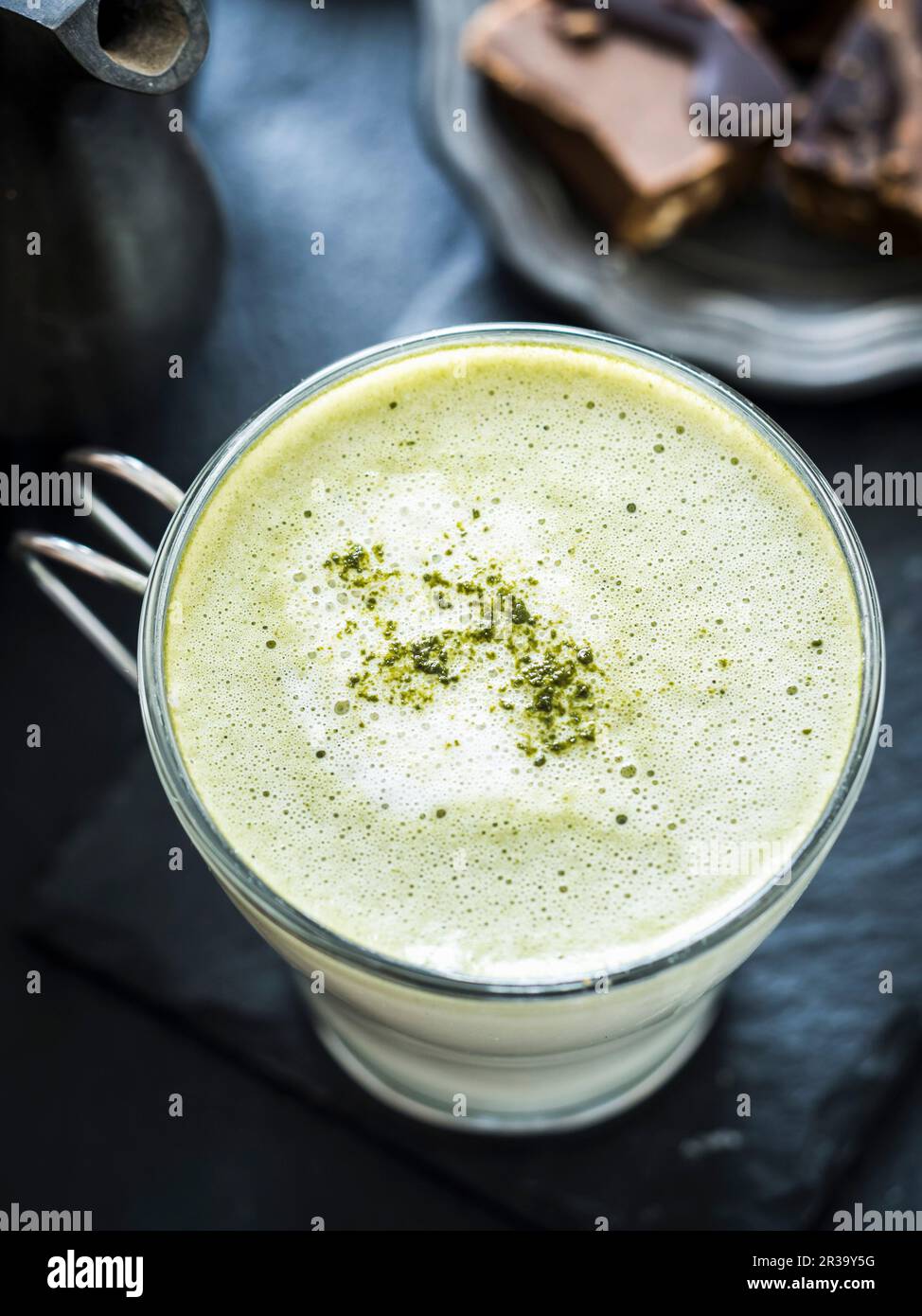 Vegan matcha latte with coconut milk Stock Photo Alamy