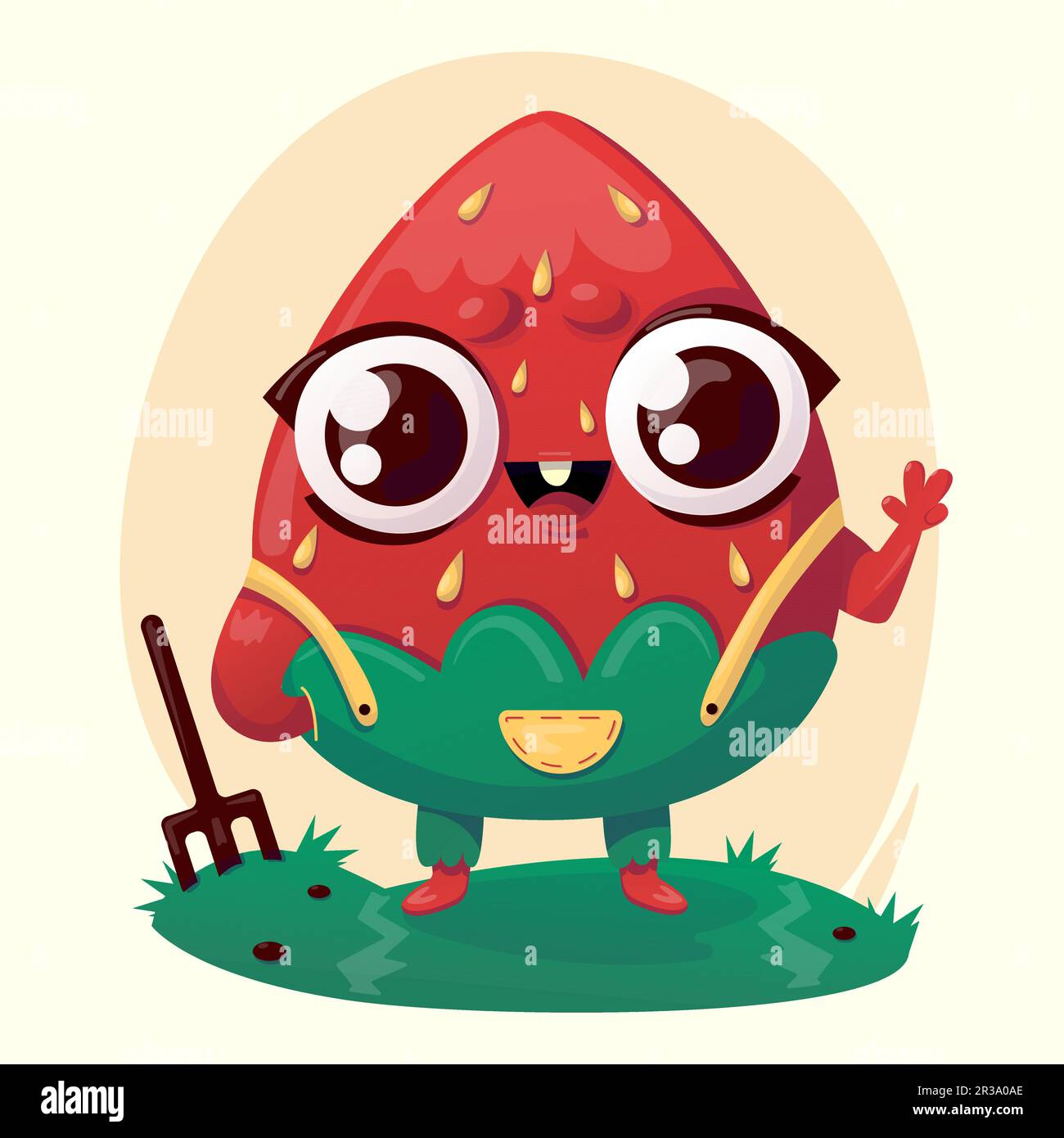 Vector illustration strawberry farm character Stock Vector Image & Art