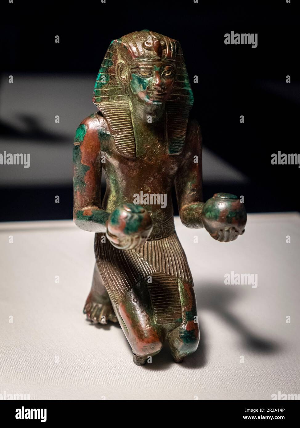 statuette of pharaoh Tutmosis IV, bronze, eighteenth dynasty reigning Tutmosis IV, Egypt, collection of the British Museum. Stock Photo