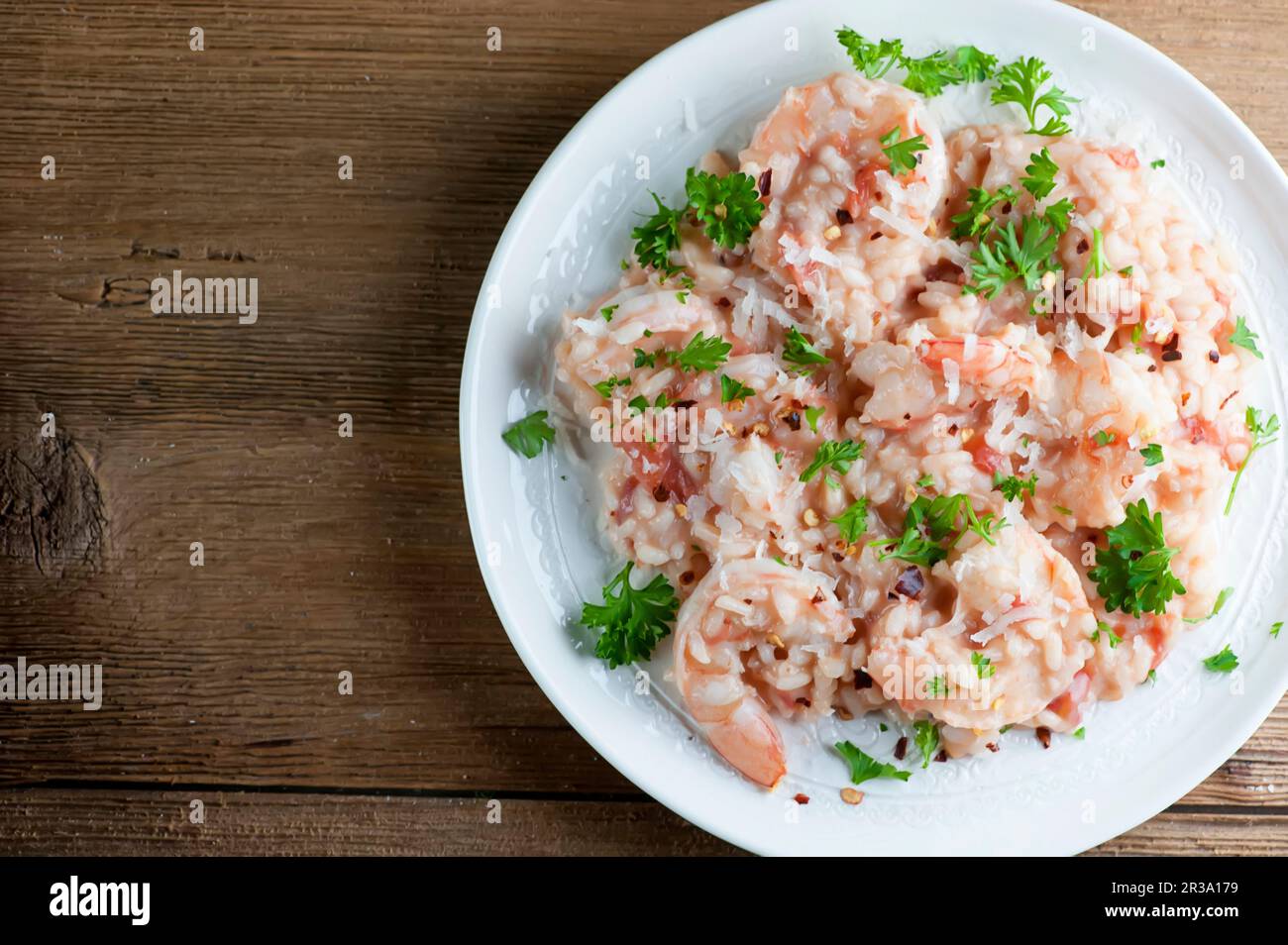 Coconut shrimp risotto Stock Photo Alamy