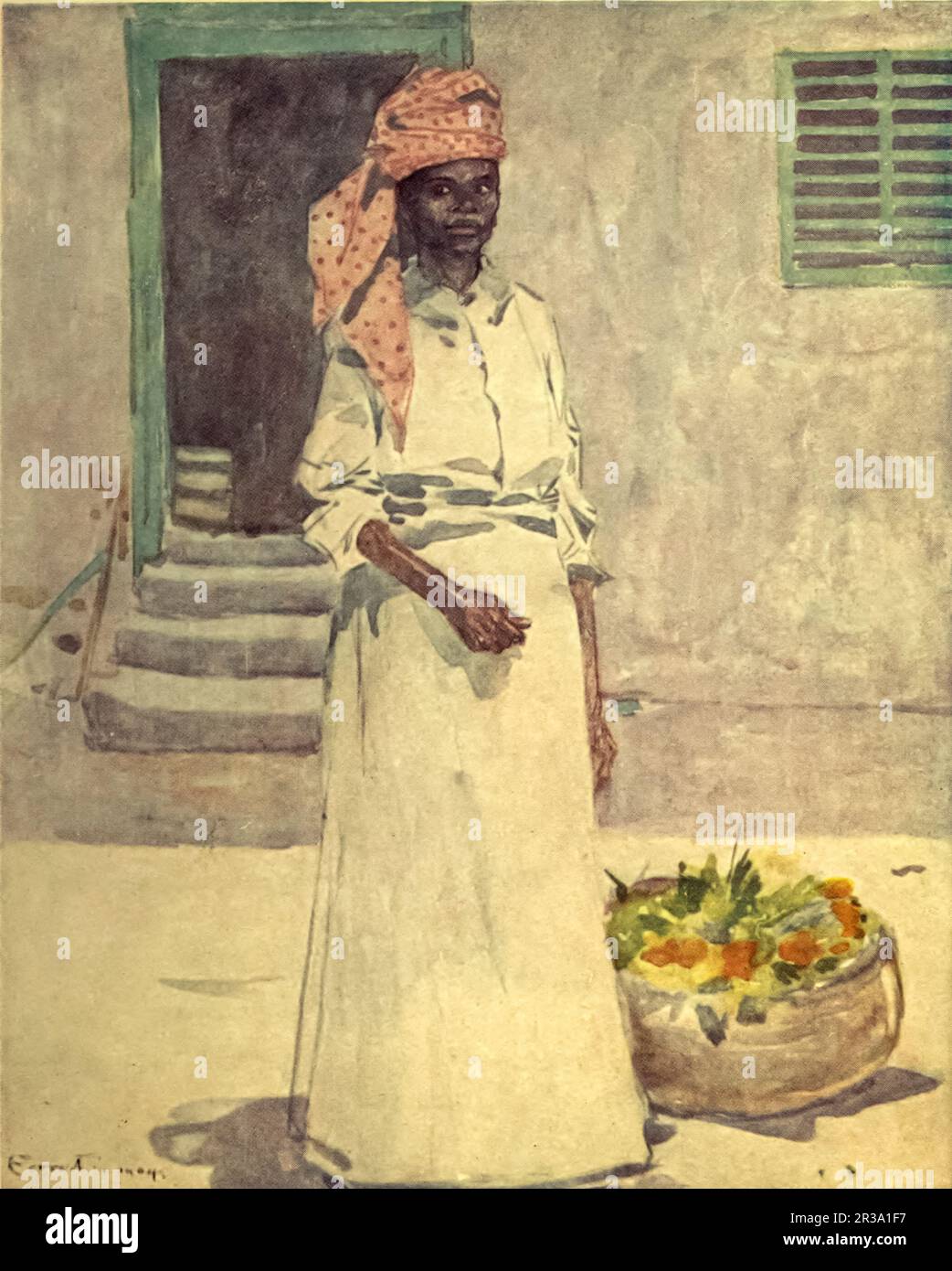 A Market Woman Painted by Archibald Stevenson (A. S.) Forrest,  from the illustrated book ' Jamaica ' by John Henderson, Published in London by Adam. and Charles Black in 1906 Stock Photo