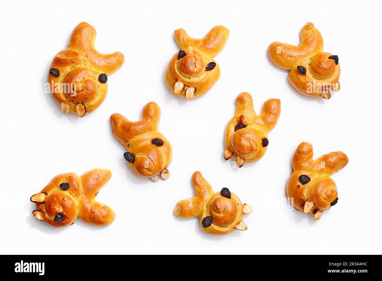 Yeast dough bunny buns for Easter Stock Photo