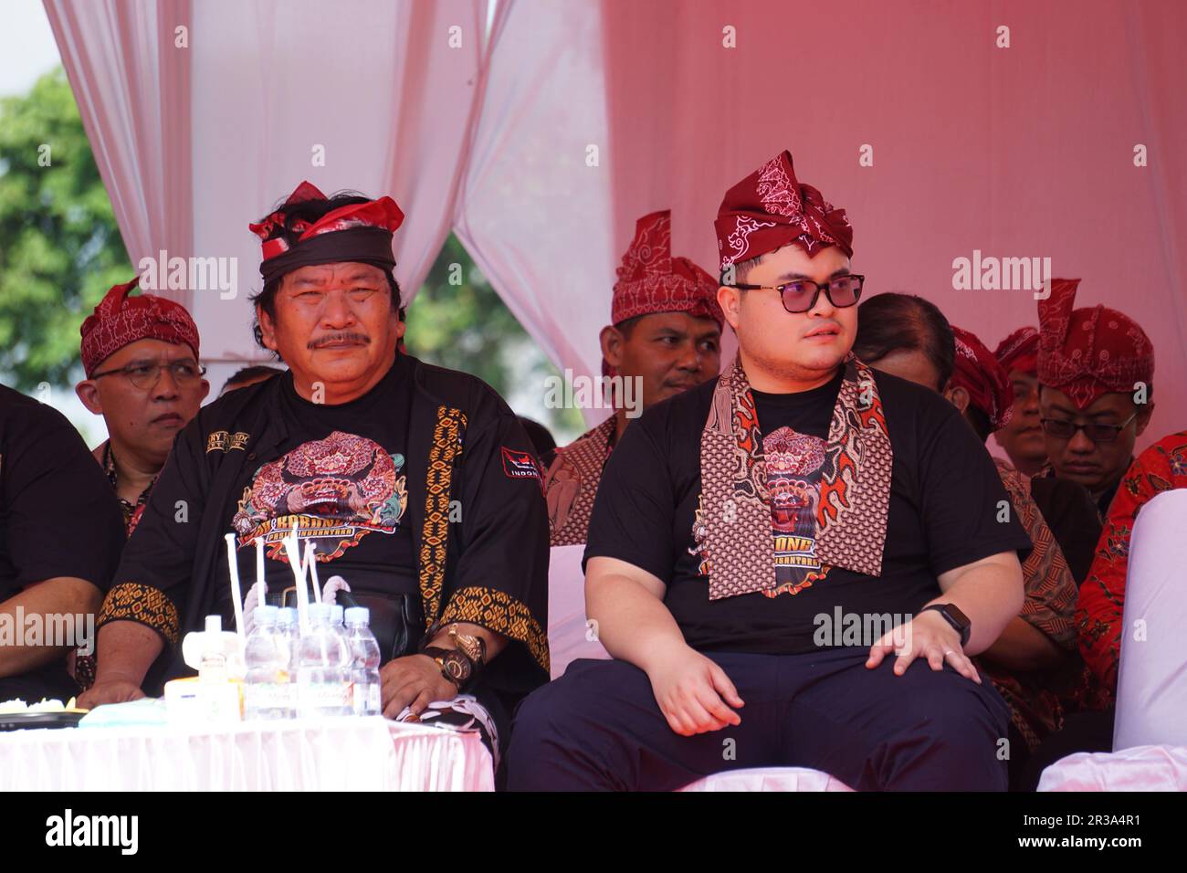 The regent of Kediri Hanindhito Himawan Pramana (Mas Dhito) On the opening 1000 barong to celebrate Kediri anniversary Stock Photo