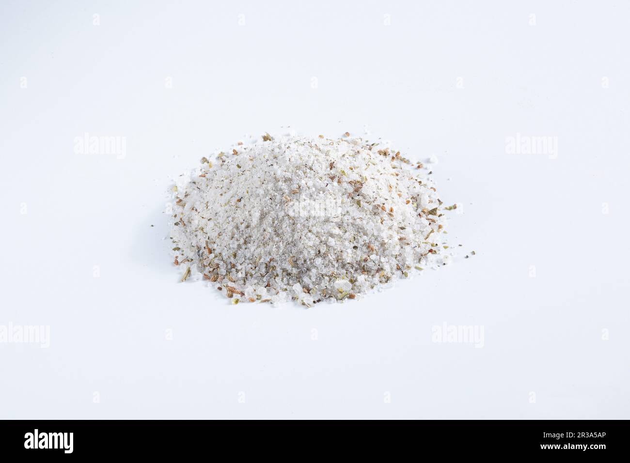 Spice mixture with bay leaves, rosemary, oregano, ajwain, lavender and