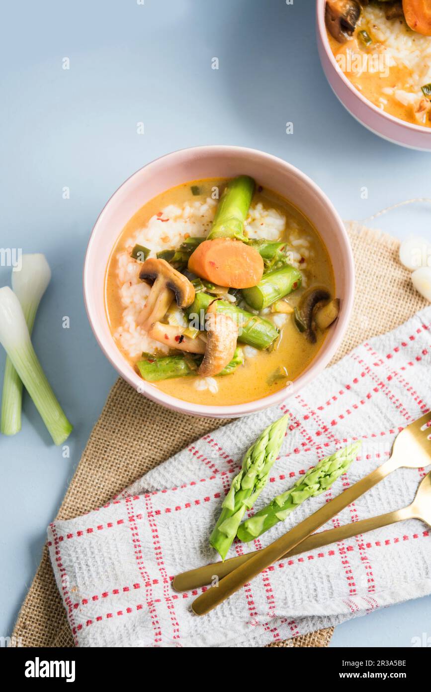 Vegetable and rice soup Stock Photo Alamy