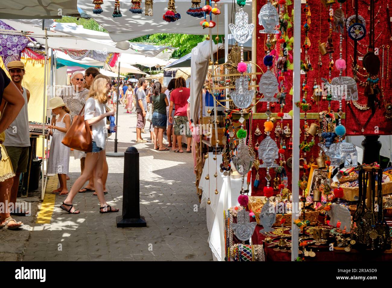 mercadillo hippie, Sant Joan de Labritja, Ibiza, balearic islands, Spain. Stock Photo