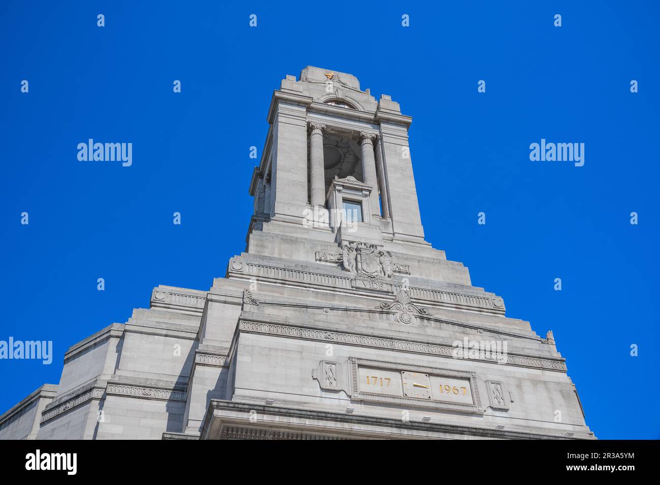 Front exterior of Freemasons Hall, featuring classic Art Deco