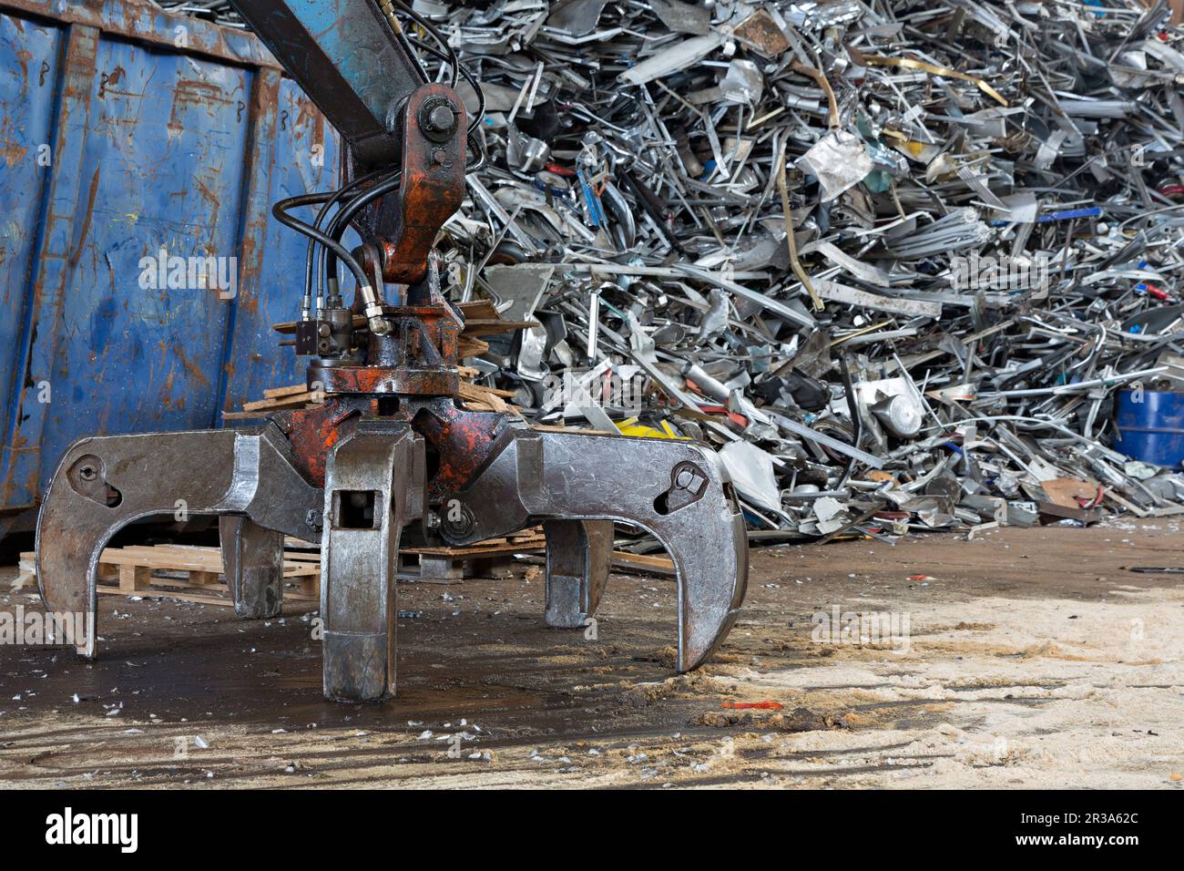 Scrap iron in a scrap yard Stock Photo
