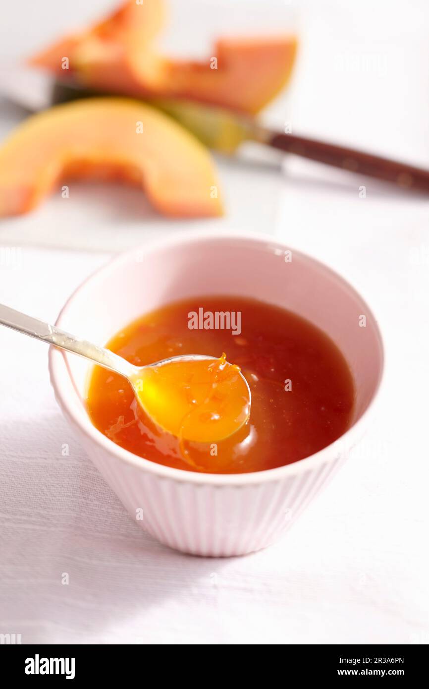 Homemade papaya and orange jam Stock Photo Alamy