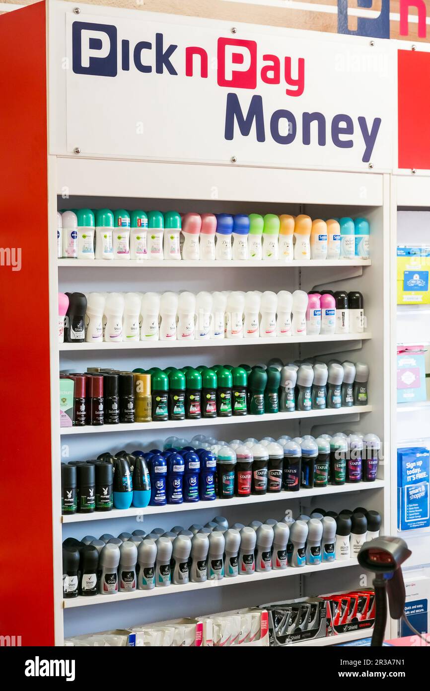 Fully stocked shelves of food and household items at local Pick n Pay