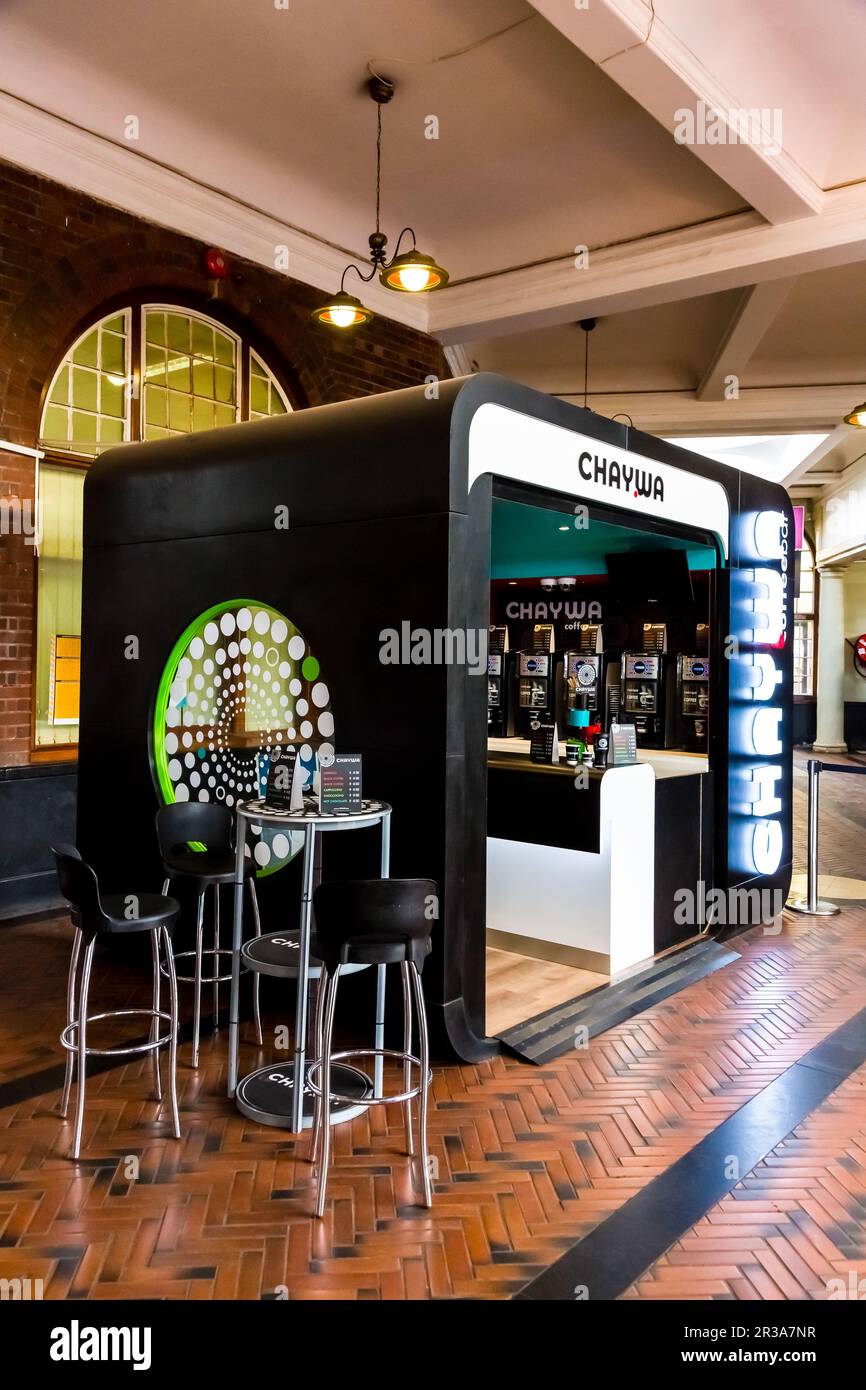 Pop Up Coffee Shop at Train Station Stock Photo Alamy