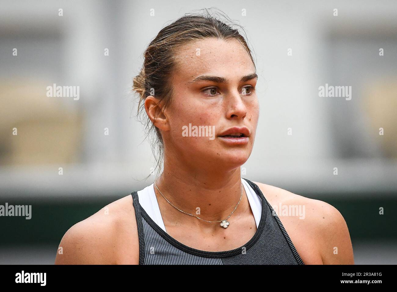 Aryna SABALENKA of Belarusian during a training session of Roland ...