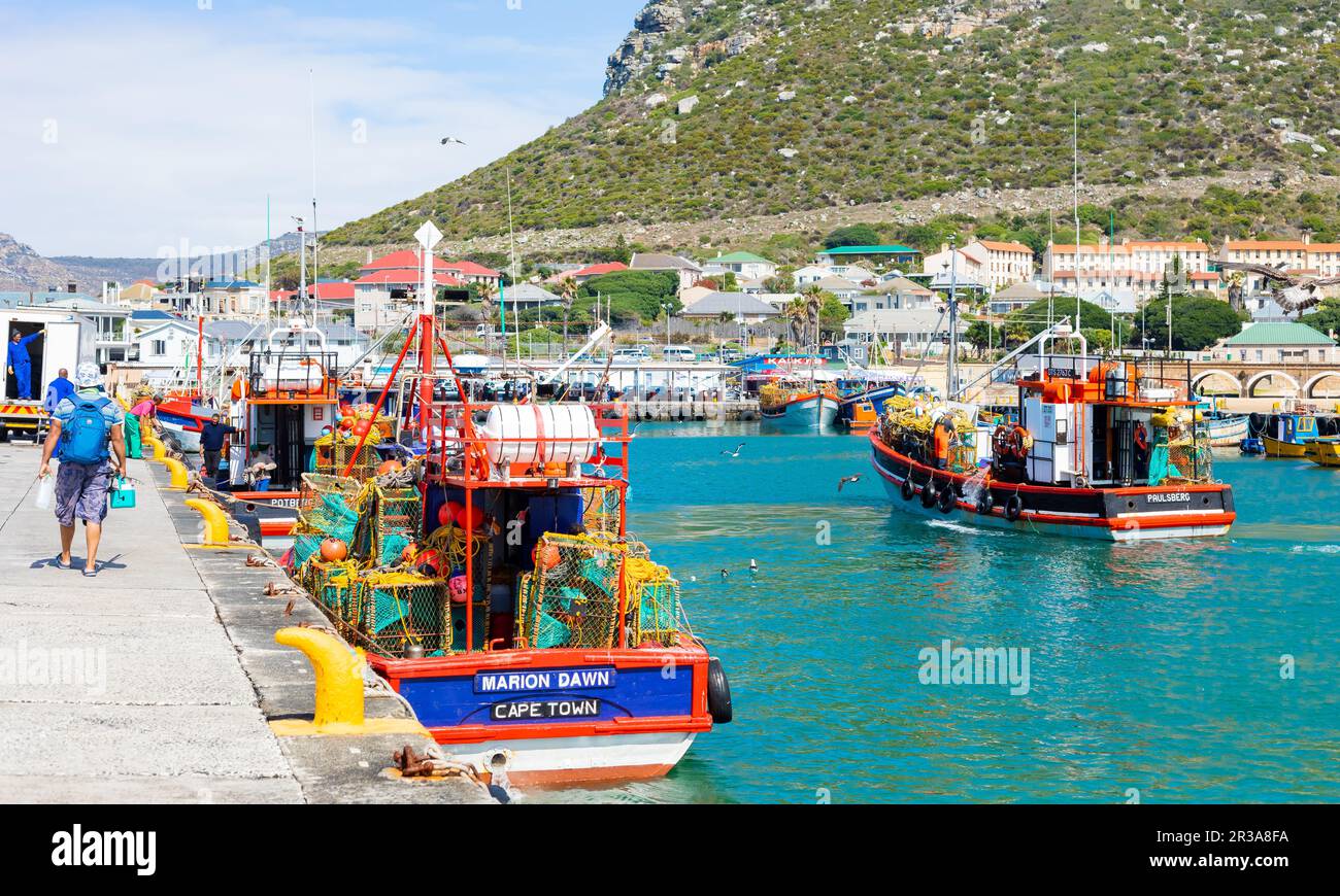 Small Fishing Boats in Kalk Bay Harbour Stock Photo - Alamy