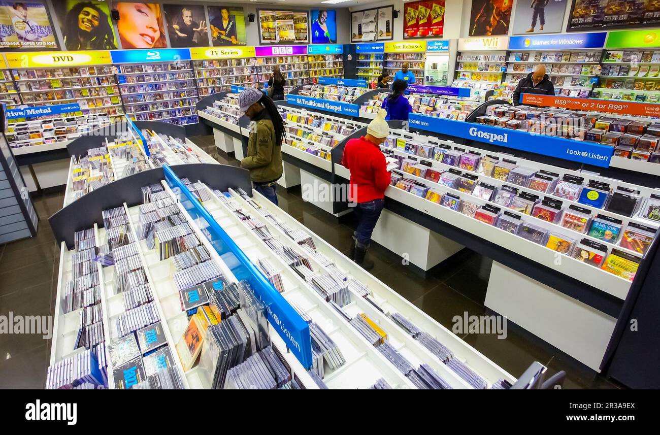 Inside interior of a Music CD Store Stock Photo