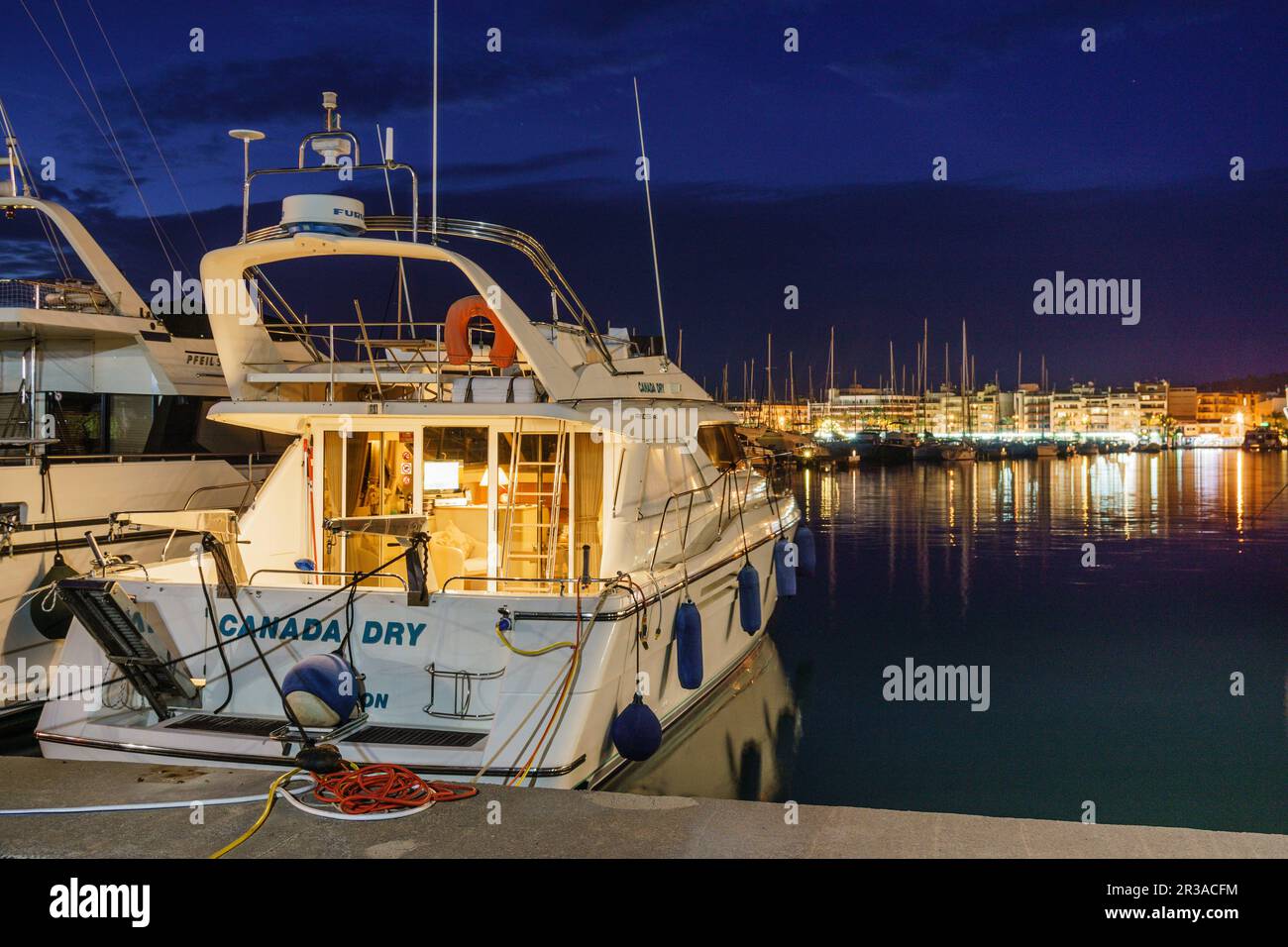 yate de lujo,enbarcaciones de recreo, puerto de Alcudia,Mallorca, islas baleares, Spain. Stock Photo