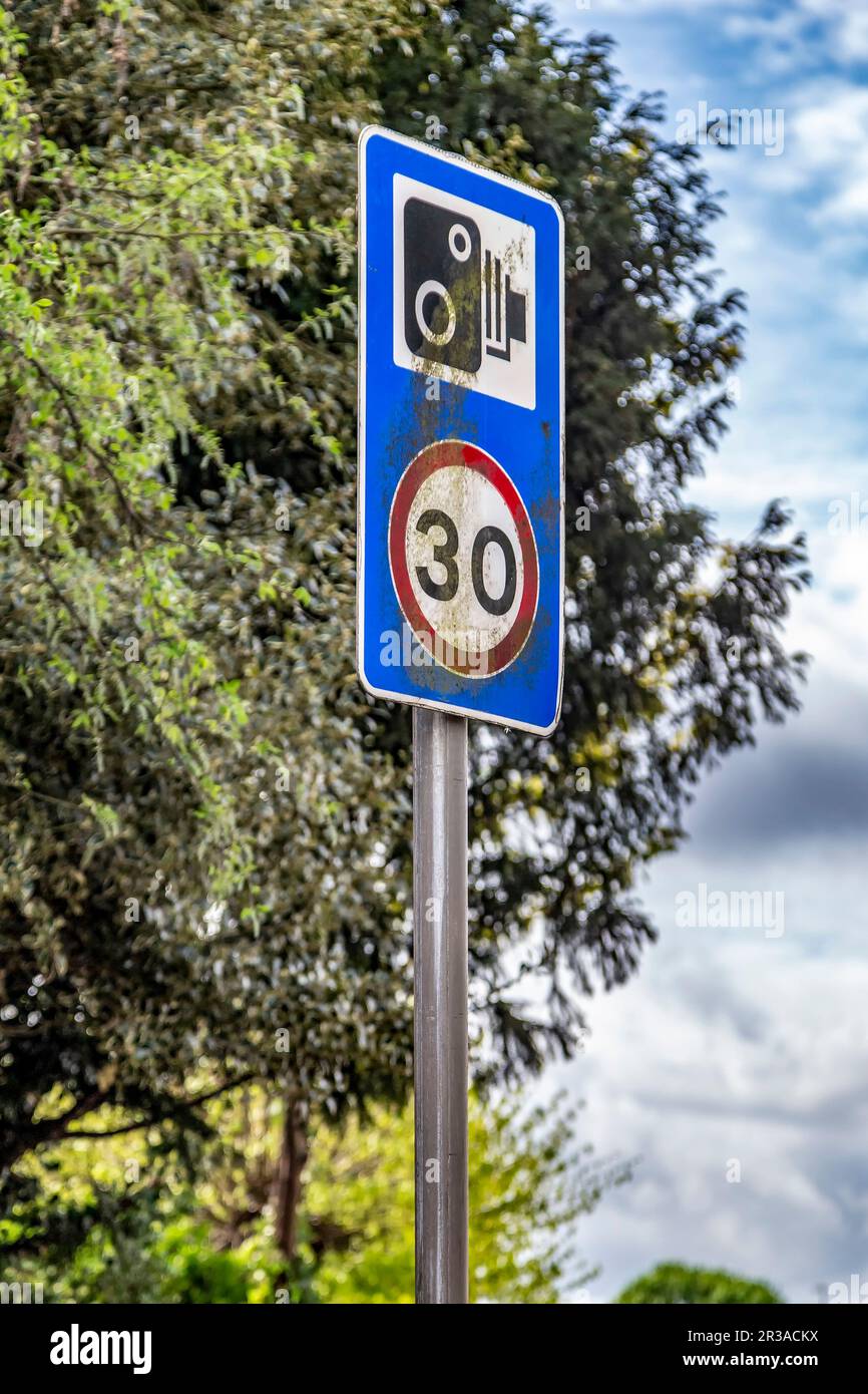 Warning signs on road in Northampton. England, UK Stock Photo Alamy
