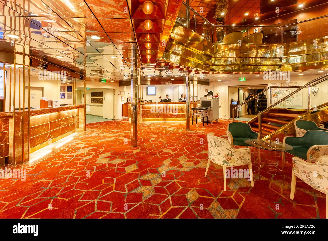 Balmoral Deck 6, Fred Olsen cruise line reception area Stock Photo Alamy
