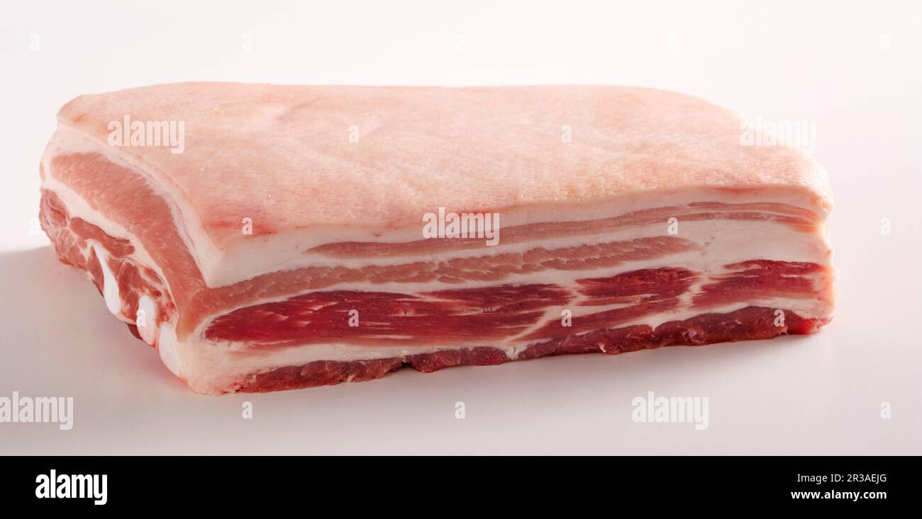 Raw pork belly with rind Stock Photo Alamy