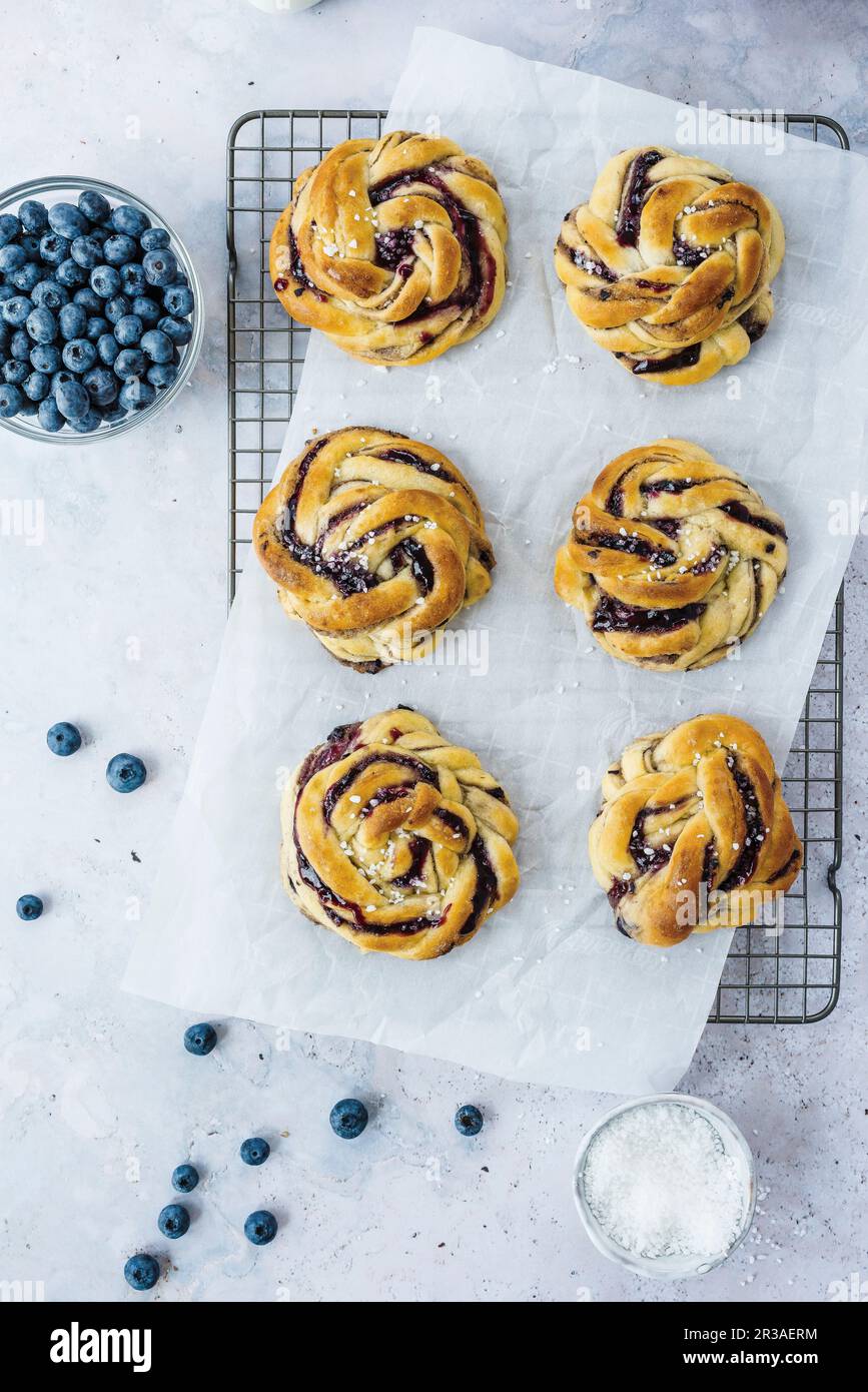 Blåbarsbullar blueberry snails from Sweden Stock Photo Alamy