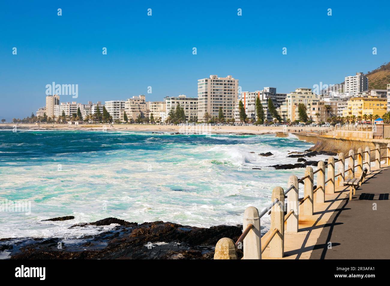 View of Sea Point promenade on the Atlantic Seaboard of Cape Town South