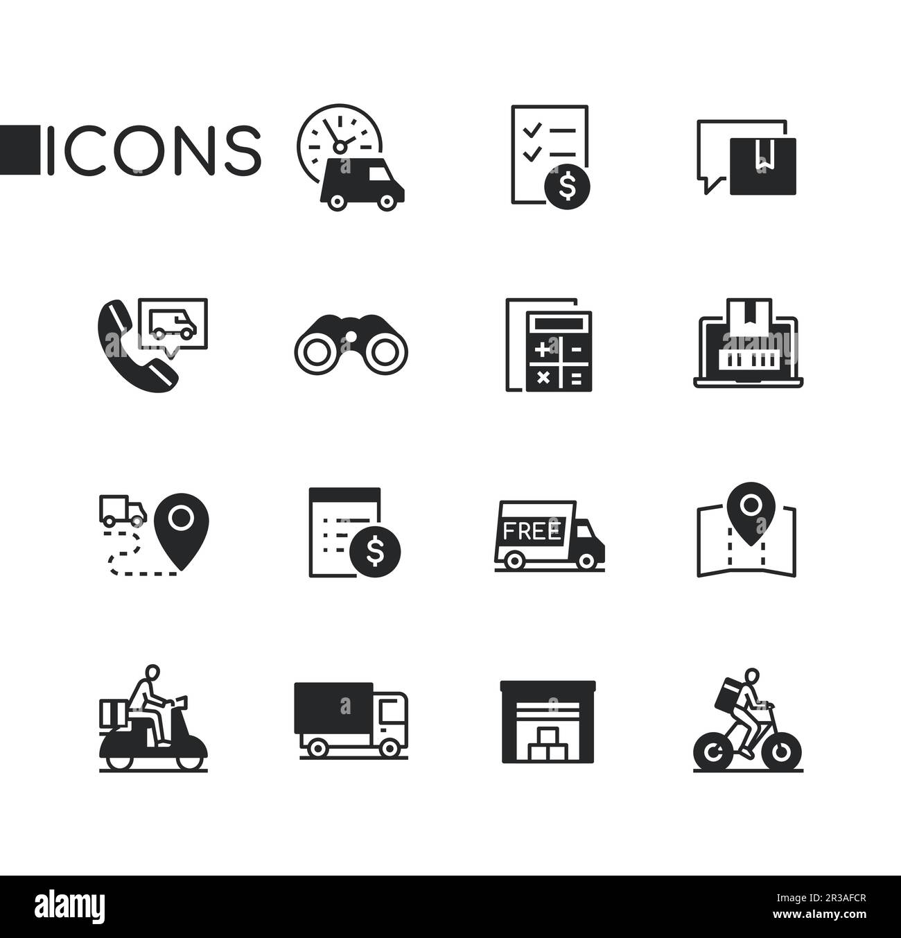Delivery and logistics - set of line design style icons Stock Vector ...