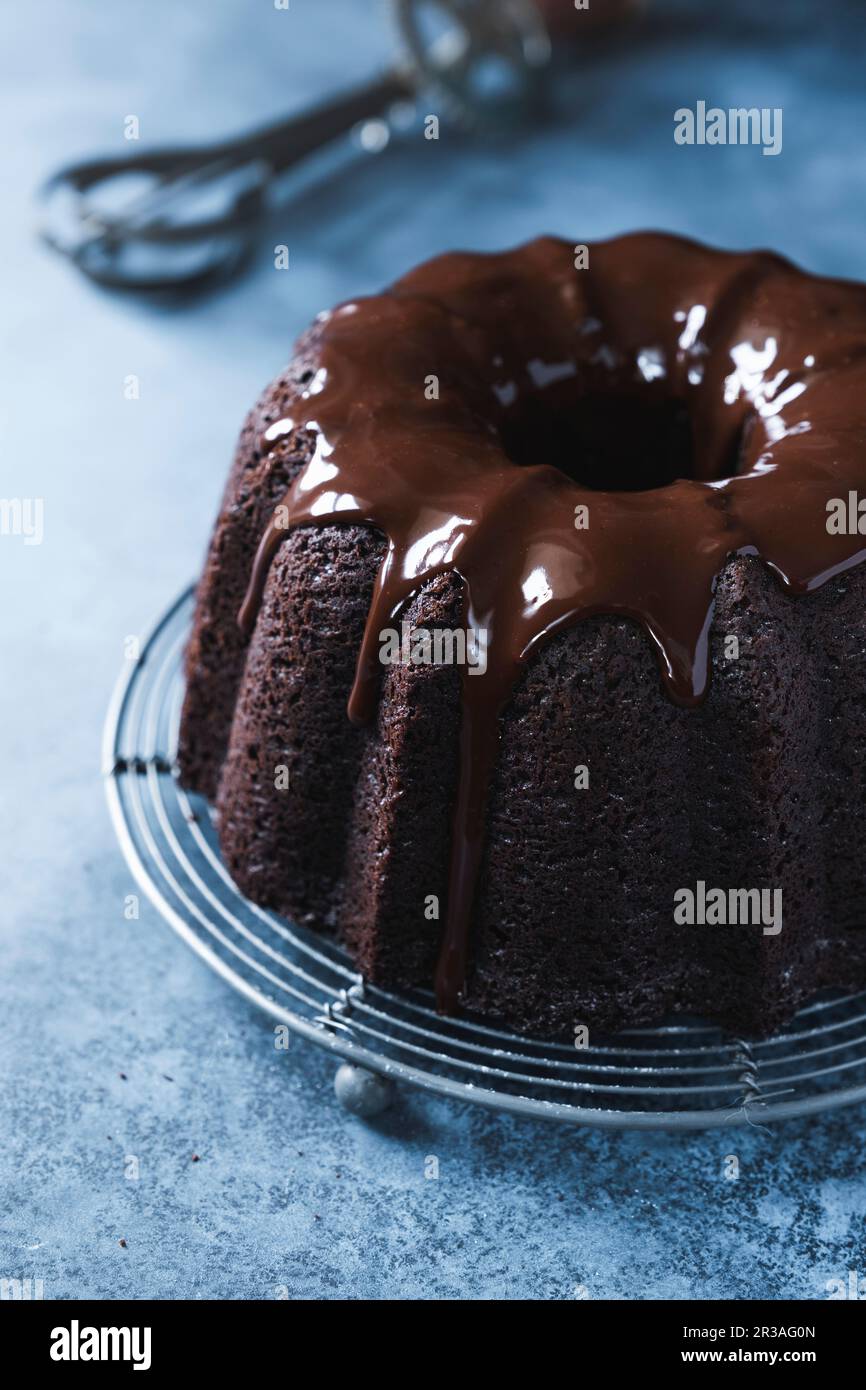 Gluten-free chocolate beetroot cake with chocolate frosting Stock Photo