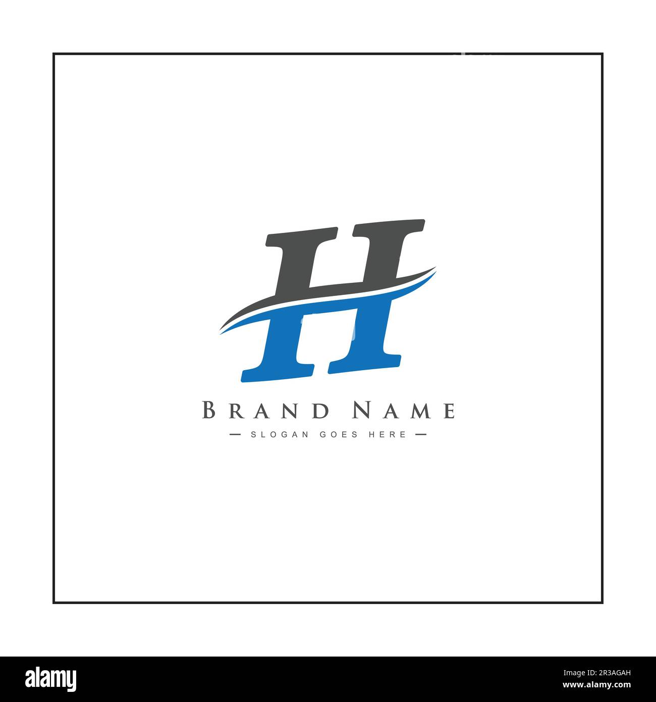 Vector Template For Initial Letter H Logo Elegant Monogram Logo For