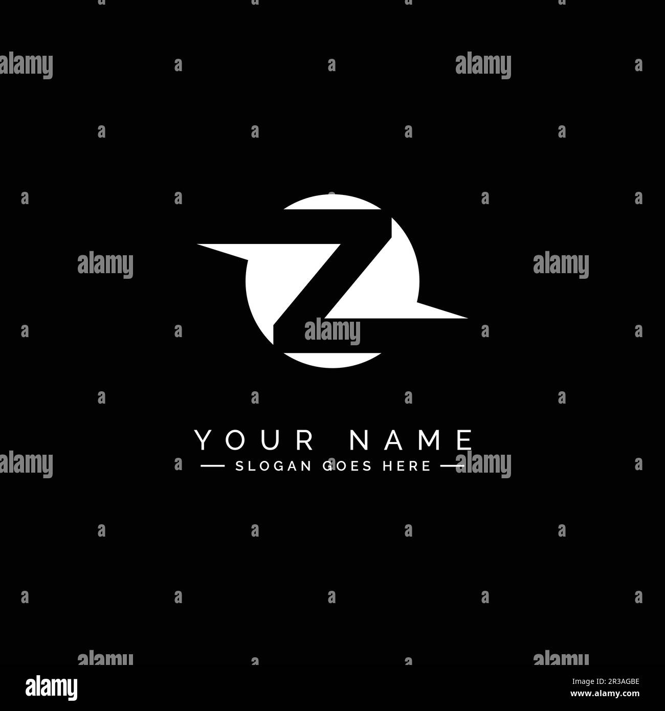 Vector Template for Initial Letter Z Logo - Elegant Monogram Logo for Alphabet Z Stock Vector