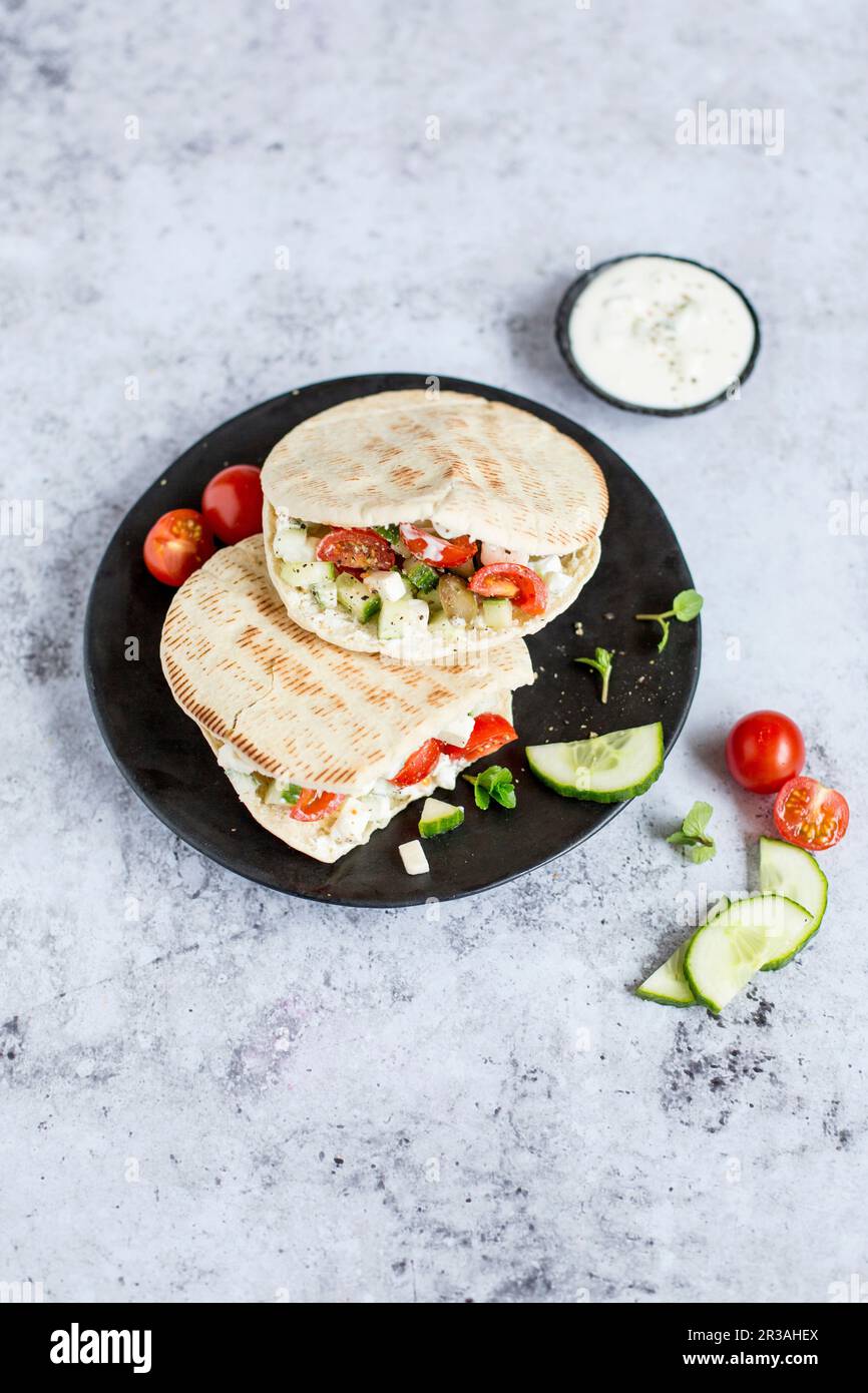 Greek pita bread Stock Photo Alamy