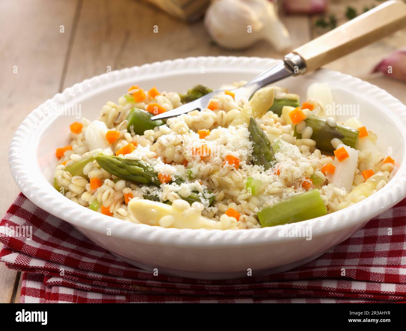 Green asparagus risotto Stock Photo Alamy